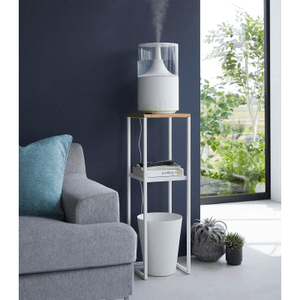 日本 Yamazaki Home 两层展示收纳架 (高31.5英寸) - 钢材+木质 白色