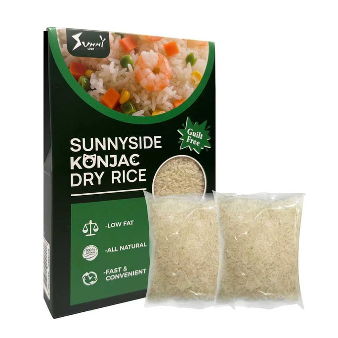 Konjac Dry Rice - All Natural Low-Calorie Gluten-Free Rice Alternative 1 Pack100g*2