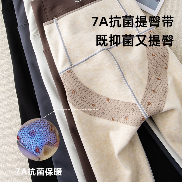 Warm Thermal Shark Leggings [3.0 Warm Version] Cocoa Brown L 1 Piece Dragonfly Pants Fleece Lined Thickened Wearable Outside High Waist Tummy Control Tight Yoga Pants 3
