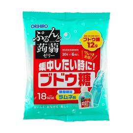 Konjac Jelly Glucose Ramune Flavor 6p 4.23 oz【Low Calories 0 Fat】【Seasonal Limited】