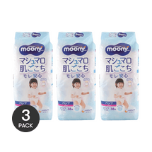 【まとめ買い3パック】MOONY 女の子用 プルアップパンツ 学習パンツ 女の子 XLサイズ 12-22kg 38枚*3