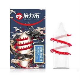 China Beilier Condoms With Barbed Wolf's Tooth Condom 3 Pcs (Passionate Cyclone Dragon)