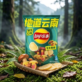 大陆版LAY'S乐事 薯片 见手青味 70g【云南限定口味】【菌香鲜脆】