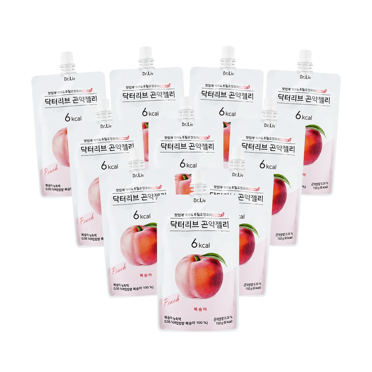 韩国dr Liv 低糖低卡蒟蒻果冻桃子味150g X10个 亚米