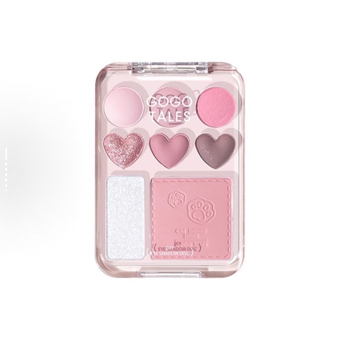 【中国直邮】 戈戈舞 GO GO TALES 爱心眼影腮红高光一体盘 #G01 泡泡奶欲盘 春夏蜜桃 韩妹必备 9.5g