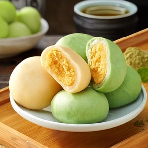 比比赞 抹茶雪媚娘绿豆饼 绿豆糕点心 500g【清新醇香】【早餐下午茶甜点】