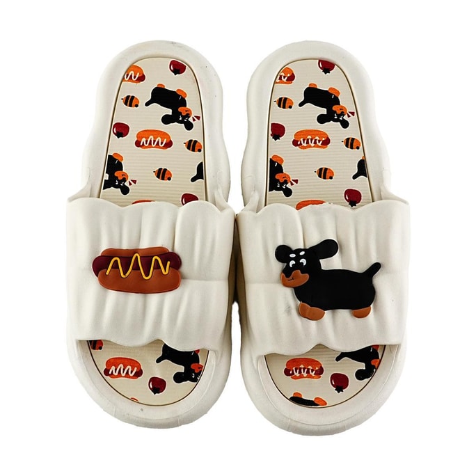 Kawashima-ya Soft Sole Slippers Hot Dog White [38-39]