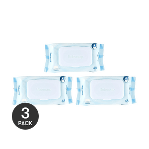 BEBESUP Flushable Bidet Tissue for Kids, 48 Sheets *3【3 Packs】【Plant-Based Biodegradable Hypoallergenic】