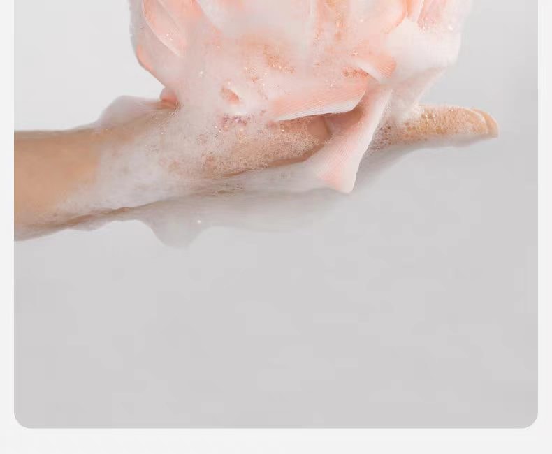 【中国直邮】 三利 沐浴球少女洗澡泡沫球可爱大号高档柔软 盈粉*2个