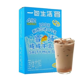Snowy Salty Milk Tea Sea Salt Cheese Flavor 6 sticks 4.66 oz【0 Sucrose 0 Non-Dairy Creamer】【Low Calorie High Protein】
