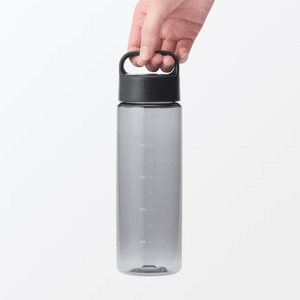 日本 MUJI無印良品 便攜式水瓶帶刻度 黑色 約500ml