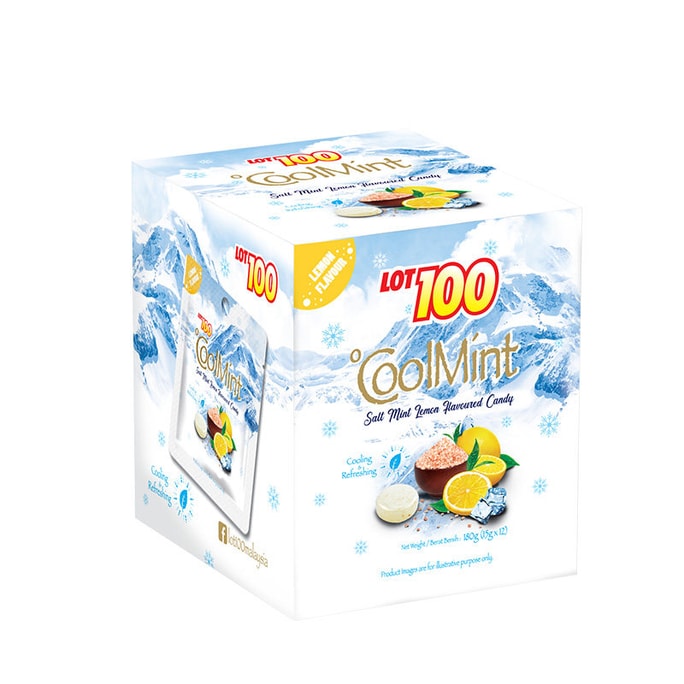 100 Pieces Imported Salty Lemon Mint Candy (12 Packs) - Refreshing & Soothing Throat Lozenges with Unique Sweet, Sour, Salty & Cool Taste, Portable Individual Wrapped Snacks