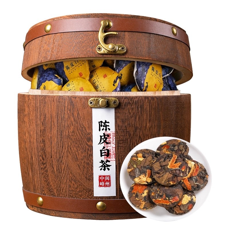 中國直郵】 中閩峰州陳皮白茶500g 福鼎白茶餅陳皮老白茶陳皮壽眉小茶