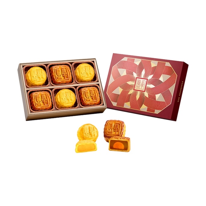  半島飯店 【預售 預計9月初出貨】月餅禮盒 迷你奶黃+白蓮蓉 6顆 210g