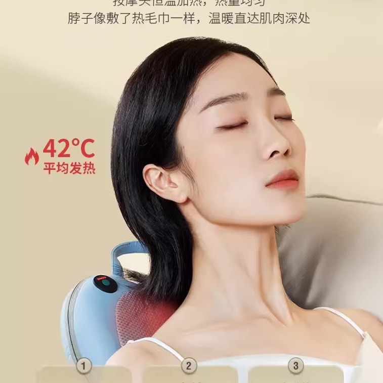 M3 Cervical Massager Back Lumbar Kneading Wireless Full Body Massage Pillow Tech Cloth Sky Blue 4