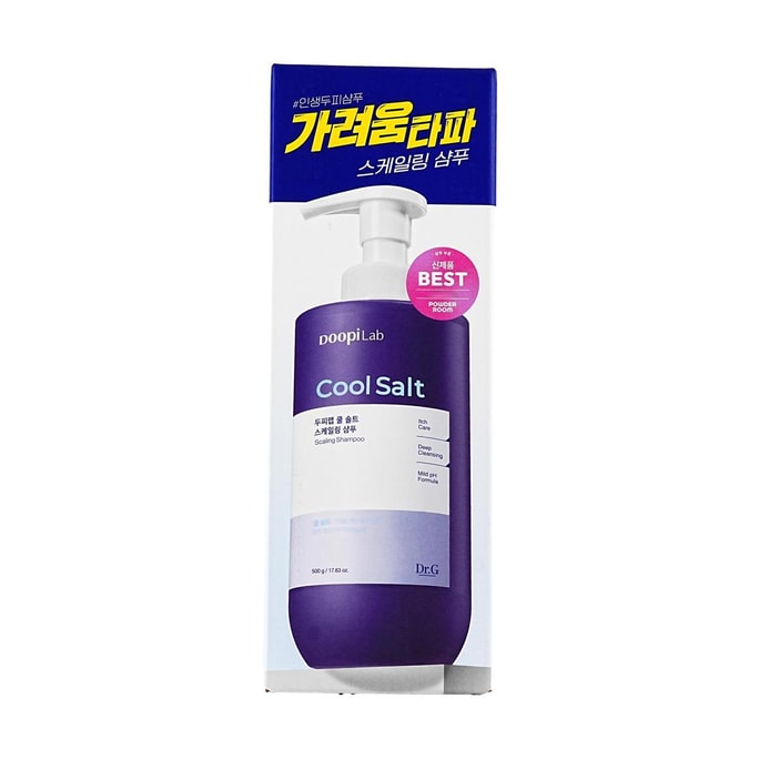 Doopi Lab クールソルト スケーリングシャンプー、17.63 fl.oz. - マイルドpH | ディープクレンジング | 頭皮の敏感さとかゆみを和らげます