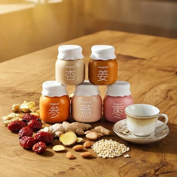 MIKOOLAB味觉烙印 中式养生牛乳茶 冲泡奶茶 枣+姜+参+杏+薏 5罐尝鲜装 100g 【红枣桂圆+薏米红豆+杏仁山药+姜黄黑糖+党参黄芪】【亚米独家】