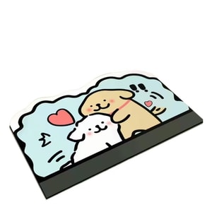 Line Dog Bathroom Mat Toilet Non-slip Diatom Mud Strong Water Absorption - Love Hug 40*60cm 1Pc