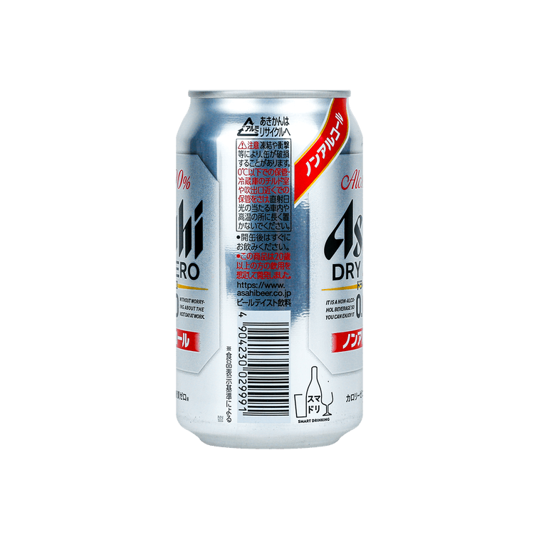 日本ASAHI Dry Zero 无酒精啤酒 碳酸汽水饮料 350ml 12