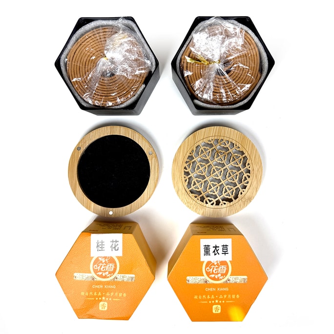 GINKGOHOME 天然花の香りのお香セット キンモクセイ + ラベンダー + ゴールデンバンブーお香皿 (無料)