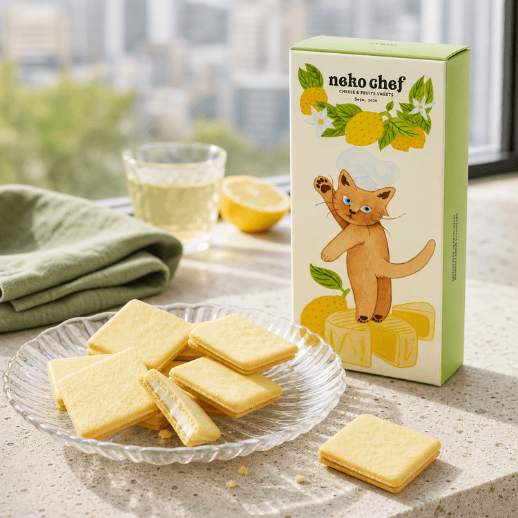 NEKO CHEF Camembert Cheese & Lemon Sand Cookie Gift Box 9 pieces