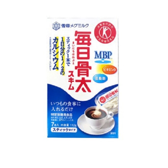 日本 BEAN STALK SNOW 雪印  每日骨太成人脱脂高鈣低脂奶粉 16g x7枚入 112g