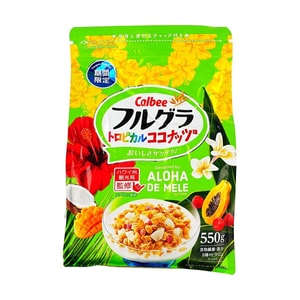 Frugra Fruit & Granola - Crunchy Cereal with Dried Fruit & Seeds, Coconut Flavor, 19.4 oz 【Hawaii Limited Edition】
