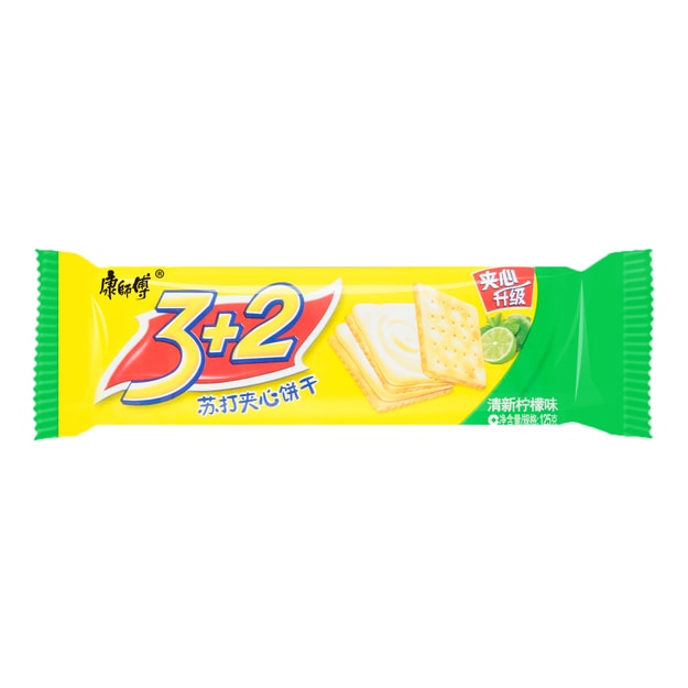 商品详情 - 康师傅 3+2苏打夹心饼干 清新柠檬味 125g - image  0