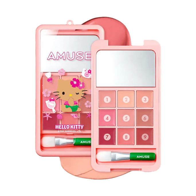 Lip & Cheek Palette Phone, ​​2-in-1, Vegan, 0.15oz. #01 Peach Coral【Tanning Hello Kitty Collaboration Limited Edition】