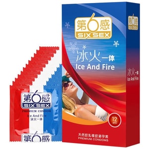 Ice and fire in one two condoms 12 / box condoms adult erotic products