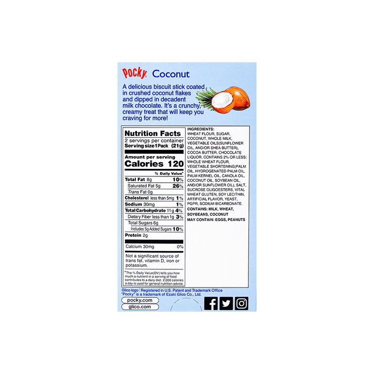 Pocky Coconut Chocolate Cookie Sticks, 1.45 oz 7