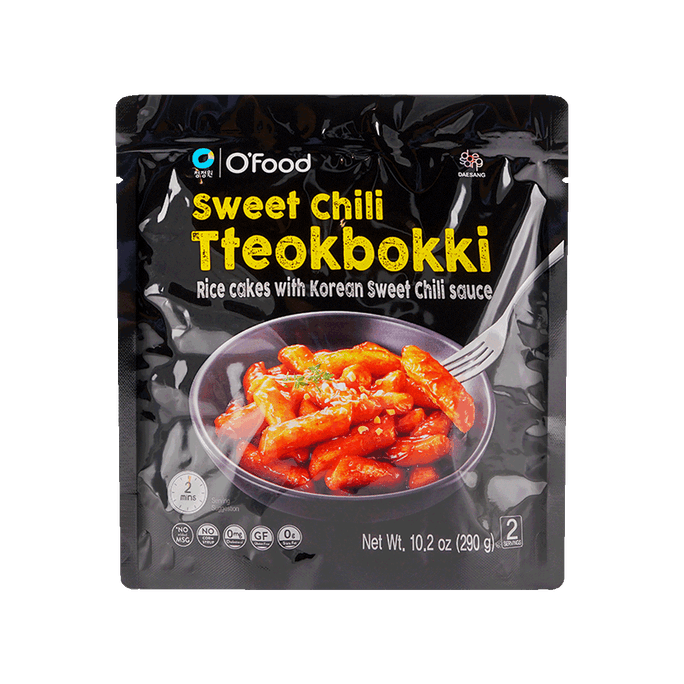 Sweet & Spicy Tteokbokki - Instant Korean Rice Cakes in Chili Sauce, 10.2oz