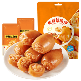 比比赞 带籽鱿鱼仔 烧烤味 90g 墨鱼仔海鲜Q 弹厚实开袋即食【海味下酒神器】