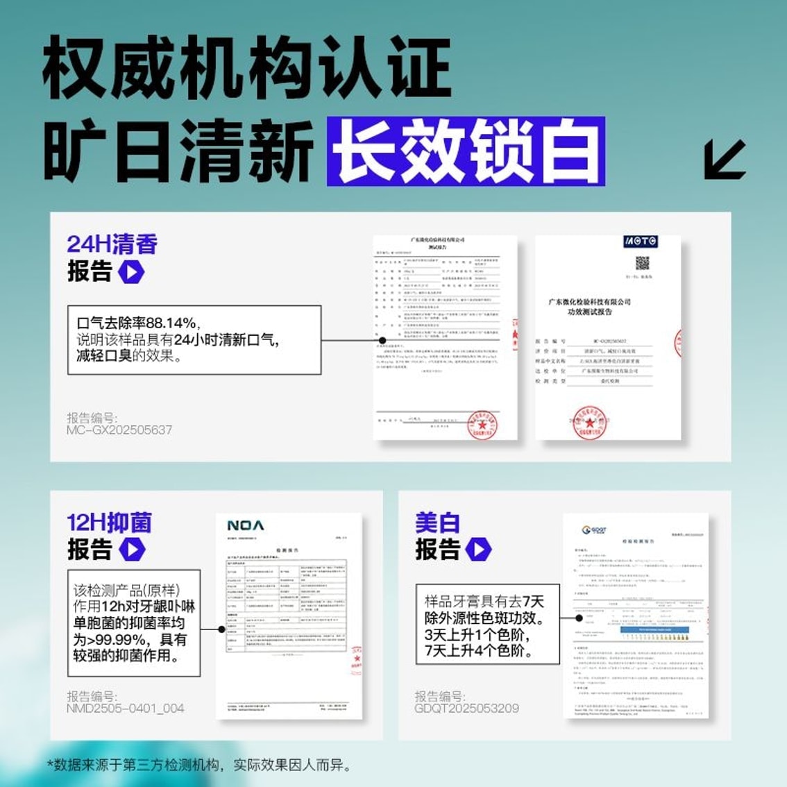 【中国直邮】 海洋至尊 亮白清新牙膏 100g 冰感亮白去黄抑菌牙膏益生菌清新口气减轻口臭去牙渍