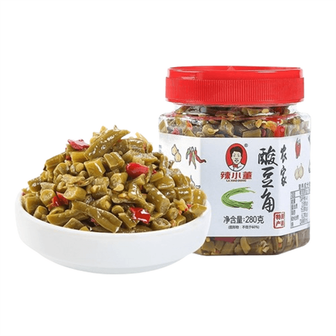 Farmers Sour Beans Hunan Special Food Spicy Cowpea Appetizer Pickles 280g/ Bottle