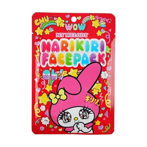 日本ASUNAROSYA SANRIO三丽鸥 红色美乐蒂彩绘卡通脸谱面膜 1片 玫瑰精油香 保湿补水