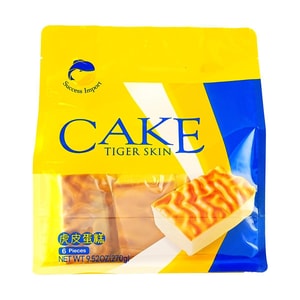 Tiger Skin Cake ,6 pieces 9.52 oz【Breakfast Afternoon Tea Snacks】