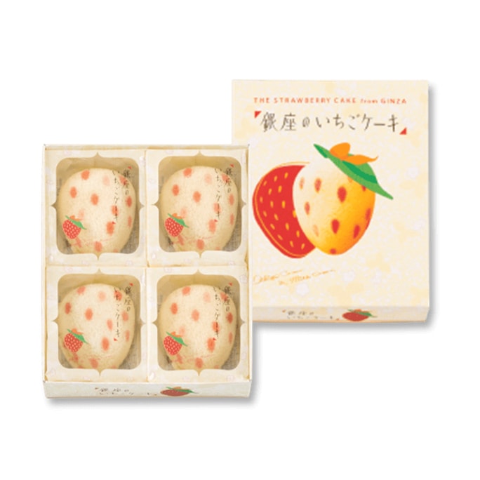 【日本直邮】日本伴手礼常年第一位 东京香蕉TOKYO BANANA  银座草莓  4枚装