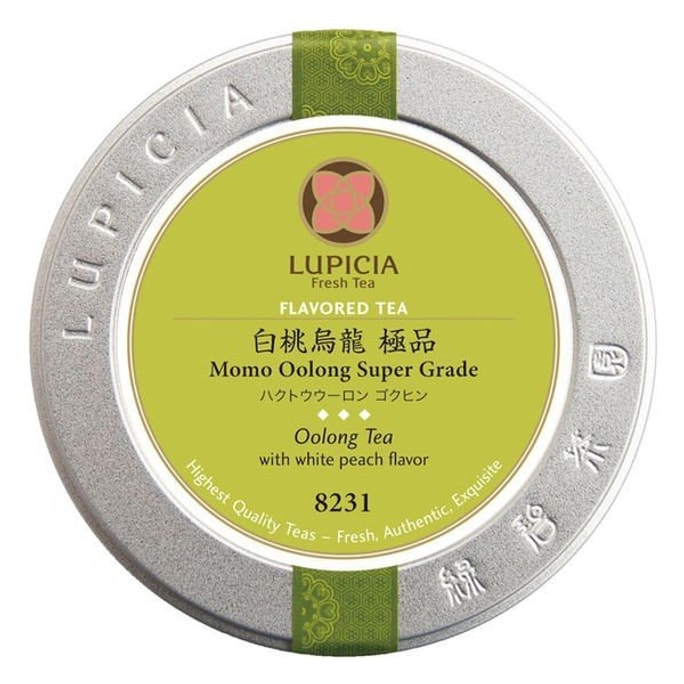【日本からの直送】日本ルピシア 緑茶園 白桃烏龍茶 缶 50g #8231 (1注文につき1パック70枚入りティーフィルターバッグプレゼント)