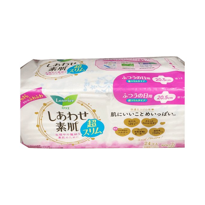 KAO Laurier Perfect Comfort Ultra Slim Normal Day with Wings sanitary napkin 20.5cm 24pcs