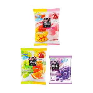 Gelée de Konjac, Mangue+Pêche Blanche+Muscat+Orange+Raisin Violet, 21.16 oz【3 Packs Combinés】【Faible en Calories】
