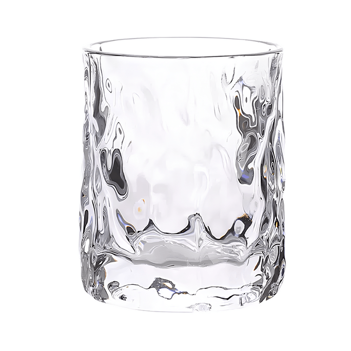 川岛屋 加厚冰川木纹玻璃杯子 威士忌酒杯 216ml
