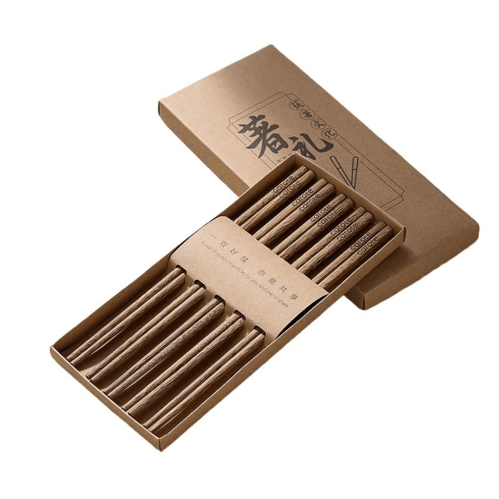 【中国直邮】 卡罗特 筷子家用高档抗菌防霉油炸耐高温鸡翅木长筷子家庭专人专用 5双 26厘米