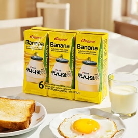Banana Flavored Milk Drink,Korean Sweet and Creamy Beverage, 6.76 fl oz*6 Pack【Trending on TikTok】