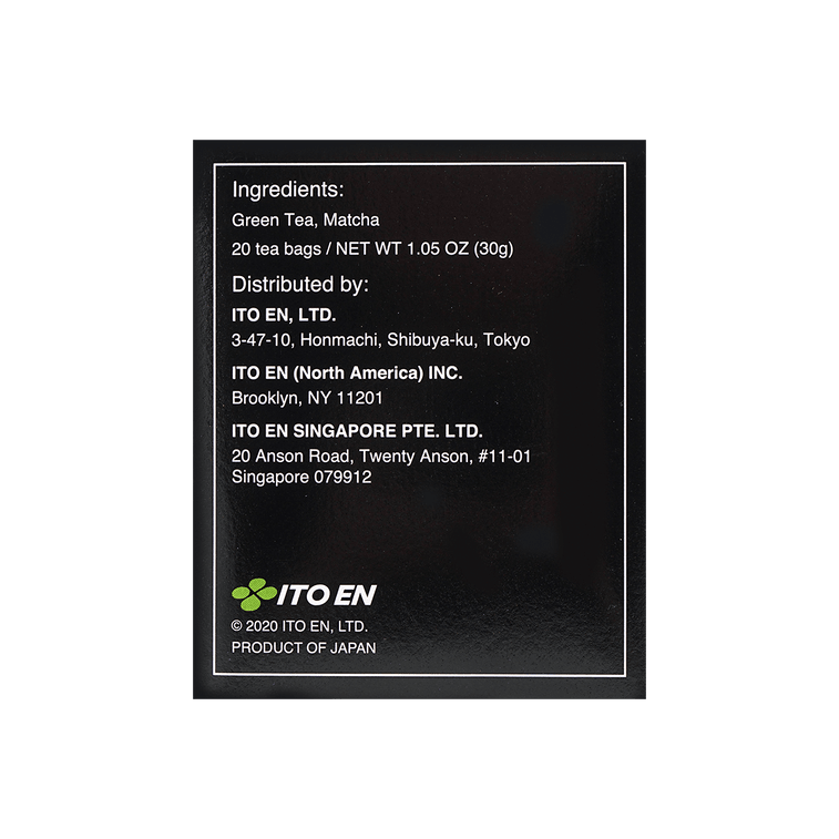 日本ITO EN伊藤园 日式传统抹茶绿茶茶包 20包 30g【0糖0添加】 19