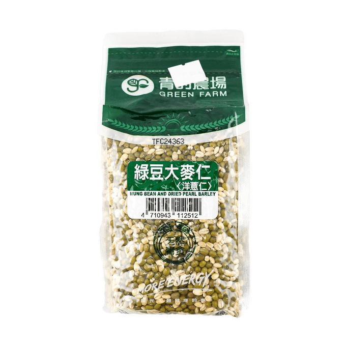 台湾日正 GREEN FARM青的农场 绿豆大麦仁 600g【熬粥糖水用洋薏仁】