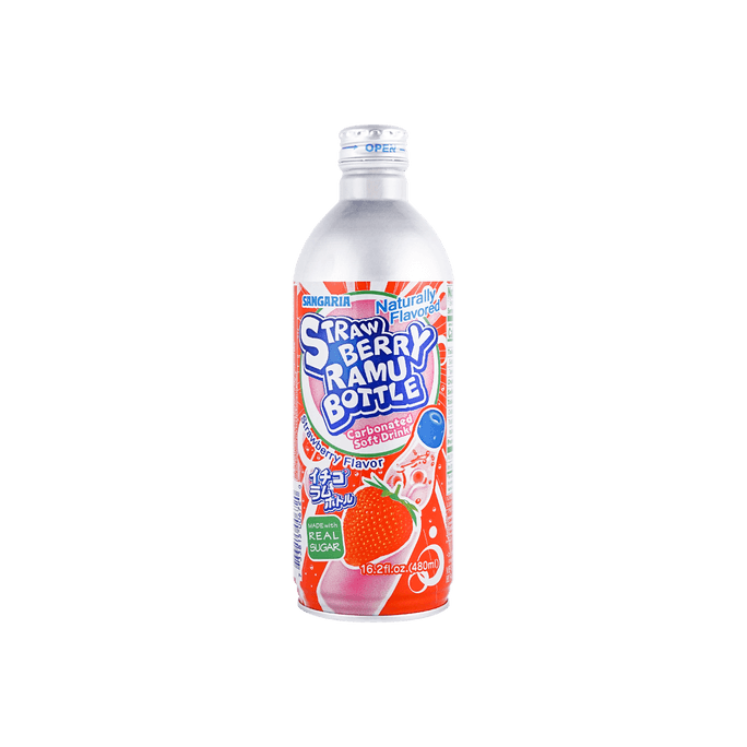 日本SANGARIA三佳丽 波子汽水碳酸饮料 草莓味 480ml