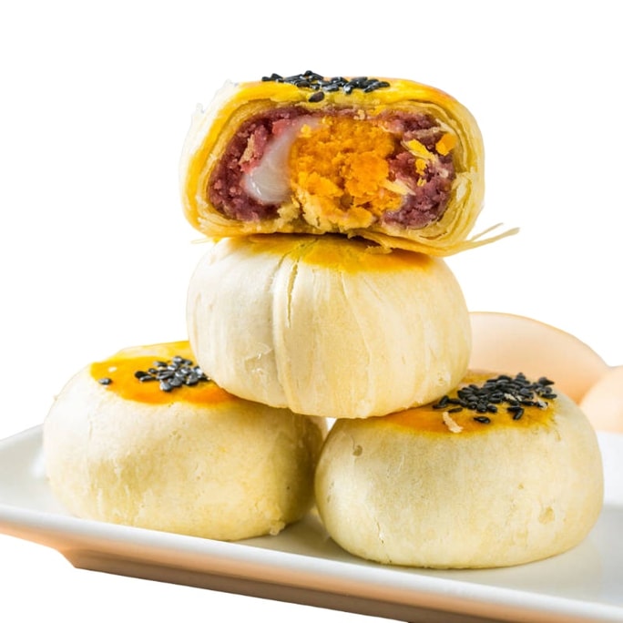 Salted Egg Yolk Pastry with Mochi – 5-Piece Assorted Flavors Mooncake | Creamy Snow Skin Mooncakes, Mid-Autumn
