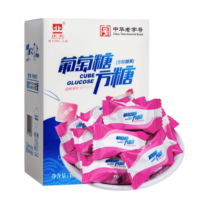 【中国直邮】 正北 葡萄糖压制方糖白桃味低糖常备100g*1盒