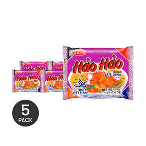 Hao Hao Sate Onion Flavour Instant Noodles 2.6 oz*5【5 Packs】